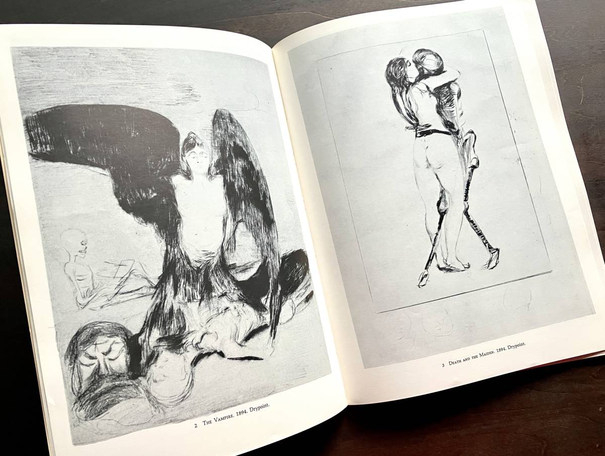 【洋書】『 GRAPHIC WORKS OF Edvard Munch 』1979 ●エドヴァルド・ムンク 木版画 エッチング リトグラフ 白黒 90点掲載 ノルウェーの画像2