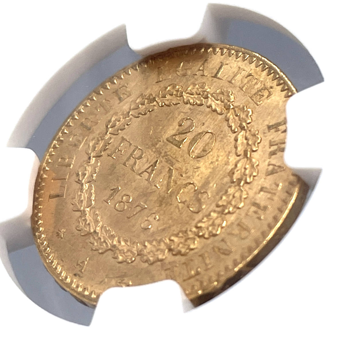 ★幸運をもたらすエンジェル★ MS64 1876 TOP6 フランス 20フラン エンゼル 金貨 ゴールド NGC アンティーク コイン 硬貨 天使 パリ