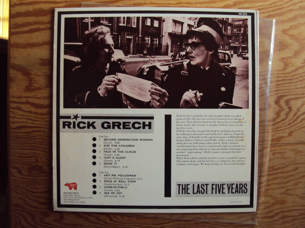 リック・グレッチ／THE・LAST・FIVE・YEARS　ＵＳＡ盤レコード_画像2
