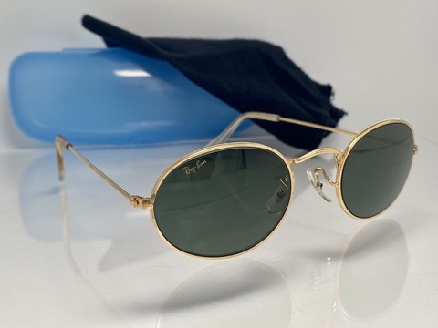 ケース付★B&L RAY-BANボシュロムレイバン OVALオーバル Gold/G-15 ゴールド金 丸メガネ ラウンドレンズ VINTAGEサングラス USA製_画像3