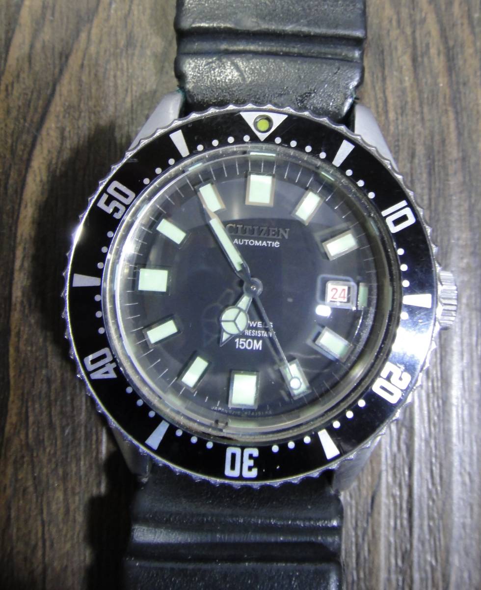 ★ CITIZEN DIVER'S AUTOMATIC 150M 21Jewels / 4-820489 Y , GN-4-S , 52-0110 ◇ MEN'S WATCH【 中古：稼働品 】_画像2