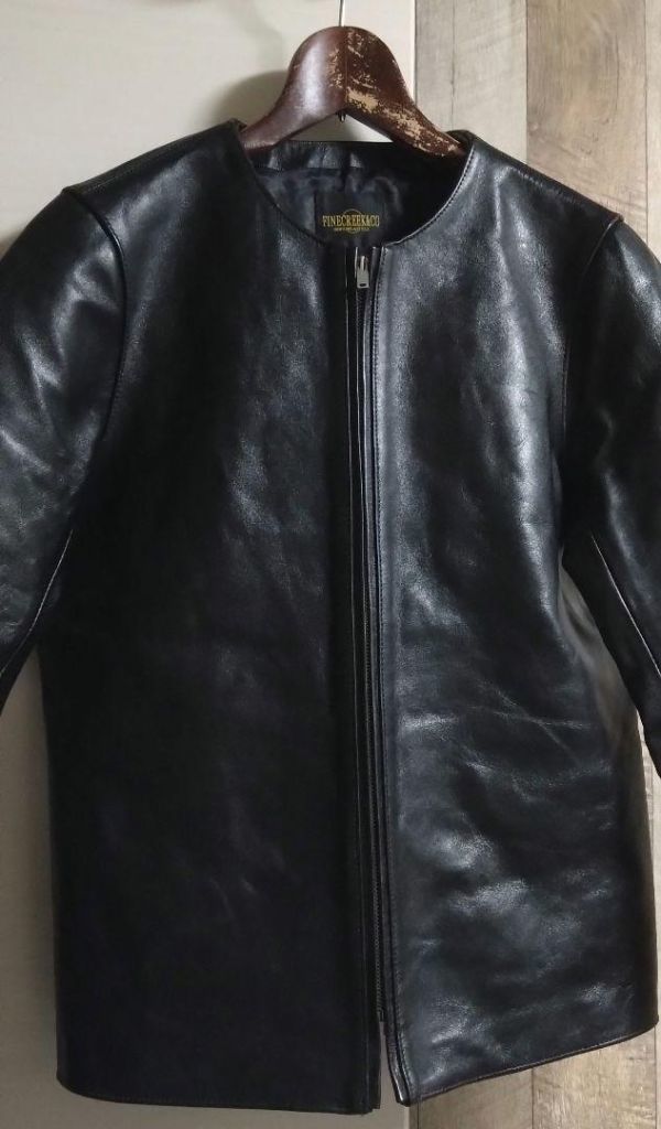 [ beautiful goods ]FINE CREEK Bud Heavy Weightbado36 black fine k leak leather jacket no color S Horse Hyde 