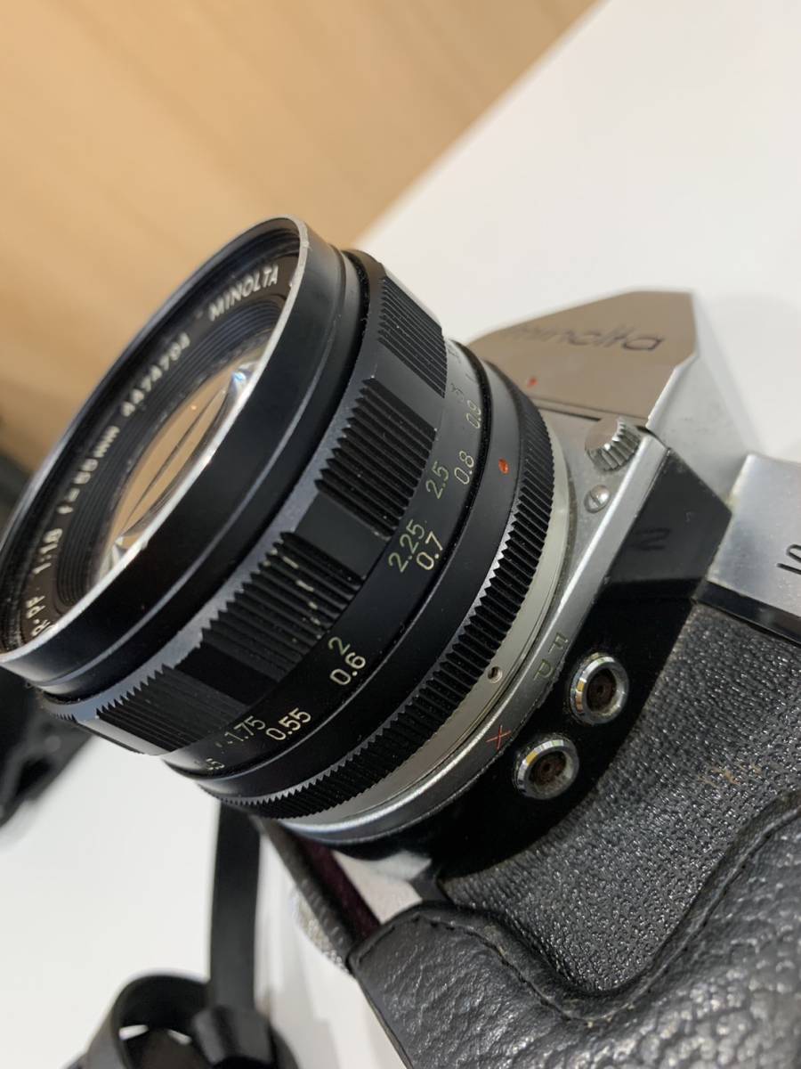 minolta カメラ ミノルタ SR-1 本体+ケース+レンズ(ROKKOR-PF / 1:1.8 / f=55mm) アンティーク 動作未確認_画像8