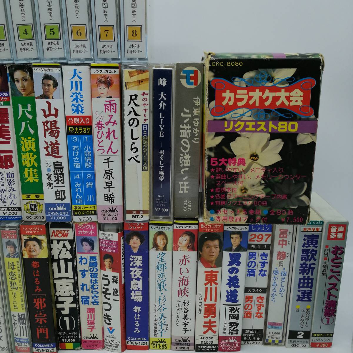 t2556 演歌 カセットテープ カラオケ まとめて 北島三郎 都はるみ 山本譲二 島津亜矢 鳥羽一郎 軍歌戦時 海ゆかば 中古品 現状品 当時物_画像4