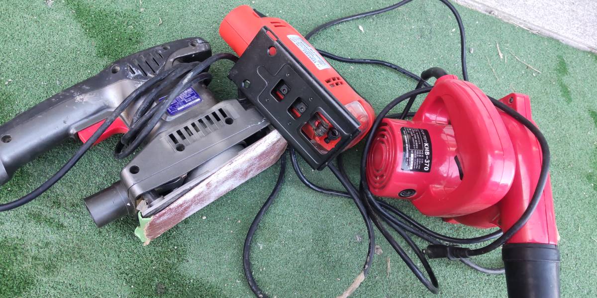 中古　木工用電動工具3点　ジグソー　EJ-400SC　サンダー　LFX-50-022　ブロワー　KHB-370_画像5