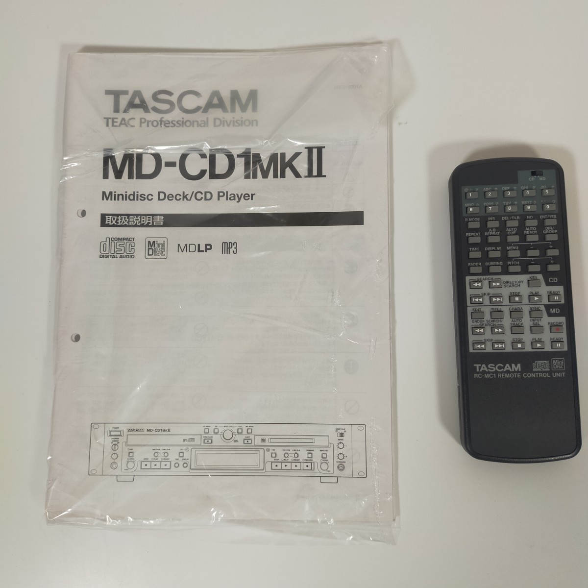 TASCAM　タスカム　MD-CD1mkⅡ　MD-CD1MK2　MD/CDコンビネーションデッキプレーヤー　取扱説明書　リモコン付き_画像8