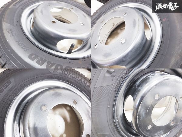 ◆溝あり!!◆ マツダ純正 ボンゴ トラック スチールホイール 鉄チン 12インチ 3.5J ヨコハマ iceGUARD iG91 145/80R12 2020年 リア 4本_画像6