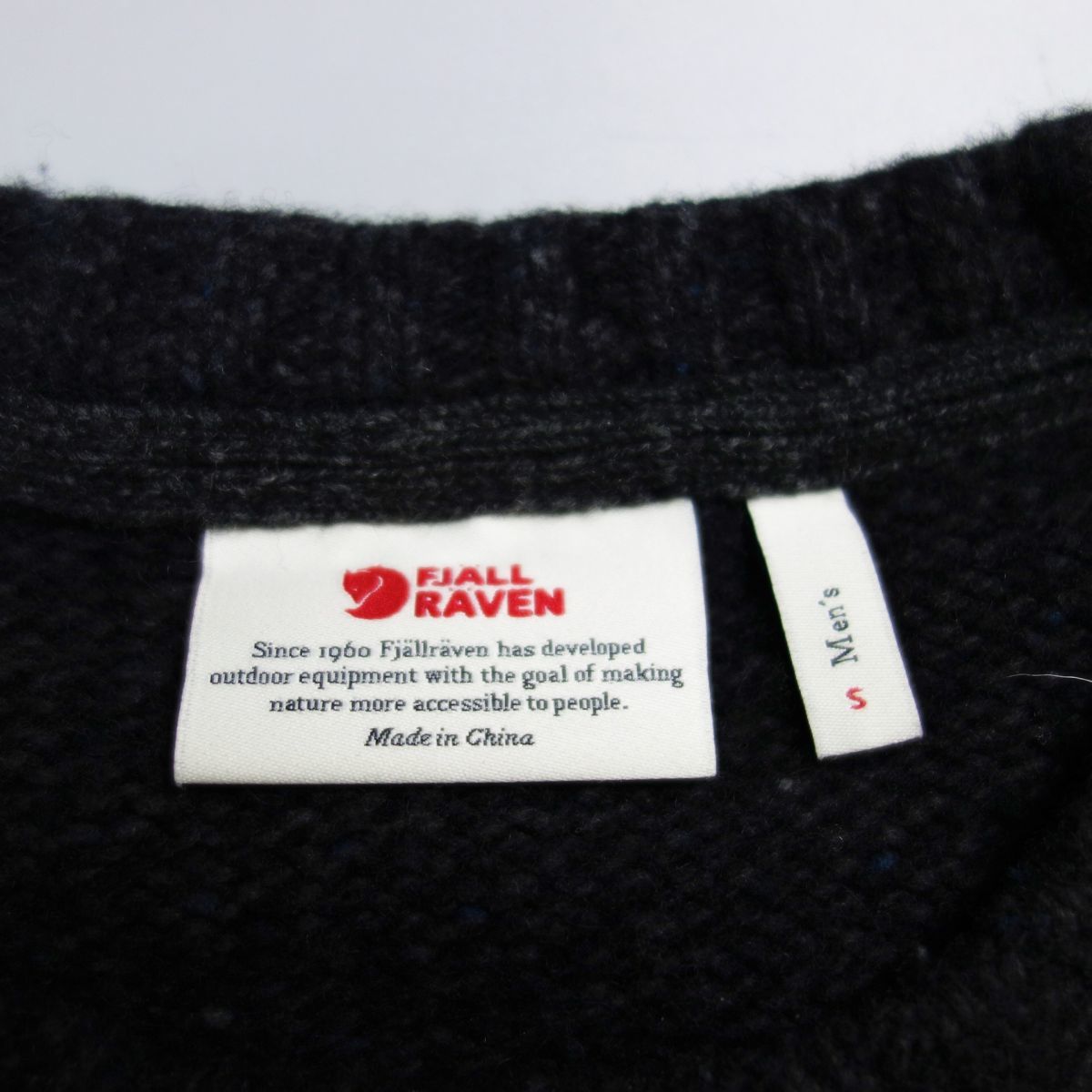 Fjallraven フェールラーベン lada round-neck sweater ロゴパッチウールニット M メンズ ダークグレー メンズ_画像5