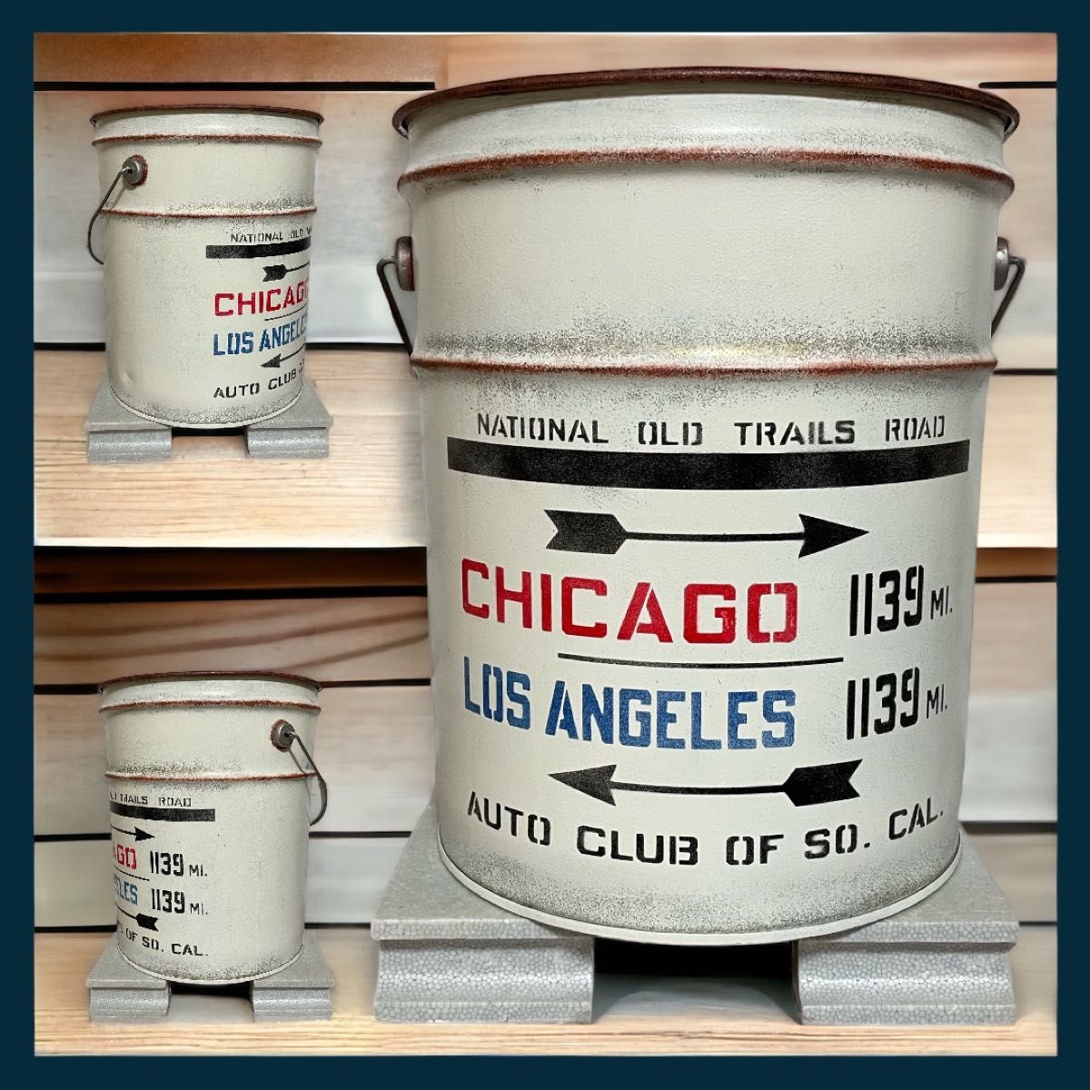 リメイクペール缶 シカゴ ロサンゼルス 薪入れ 鉢入れ プランター 傘立て ゴミ箱
