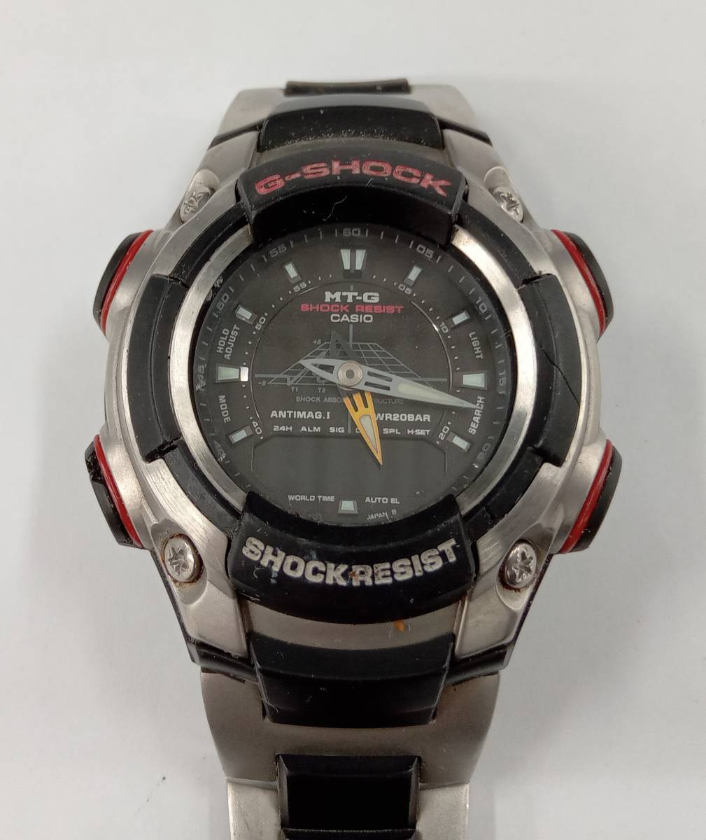 ジャンク 動作未確認 CASIO カシオ G-SHOCK ジーショック クォーツ MTG-500 ベルトちぎれ ケース割れ 腕時計_画像1