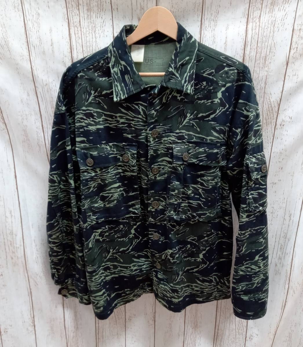 N.Hoolywood 18AW 982-SH01-062ミリタリージャケット Camouflage Shirt Jacket カモフラ サイズ38(M) エヌハリウッド グリーン メンズ_画像1