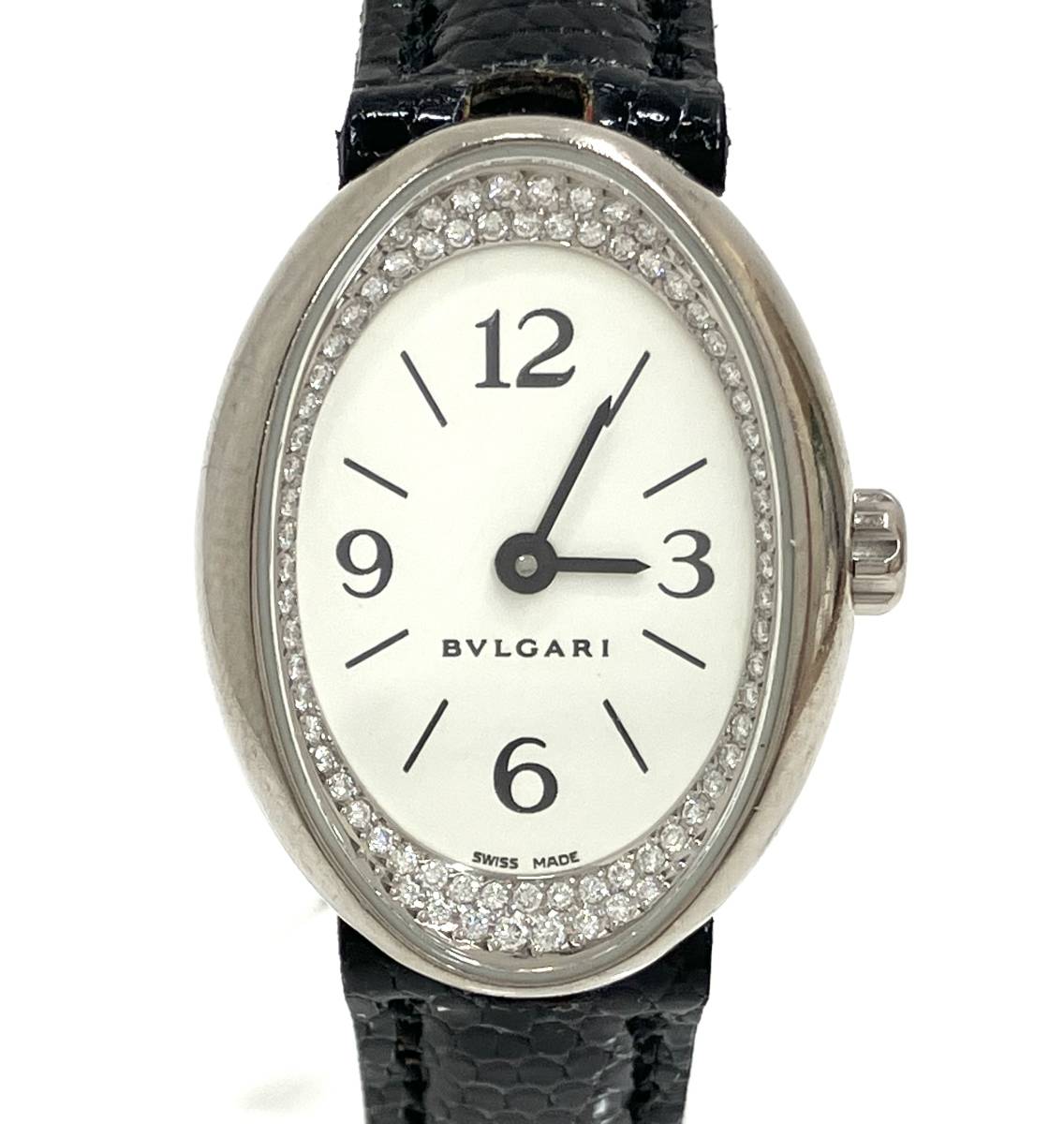 輝く高品質な BVLGARI ブルガリ オーバル ダイヤ ケースK18WG クォーツ 腕時計 その他