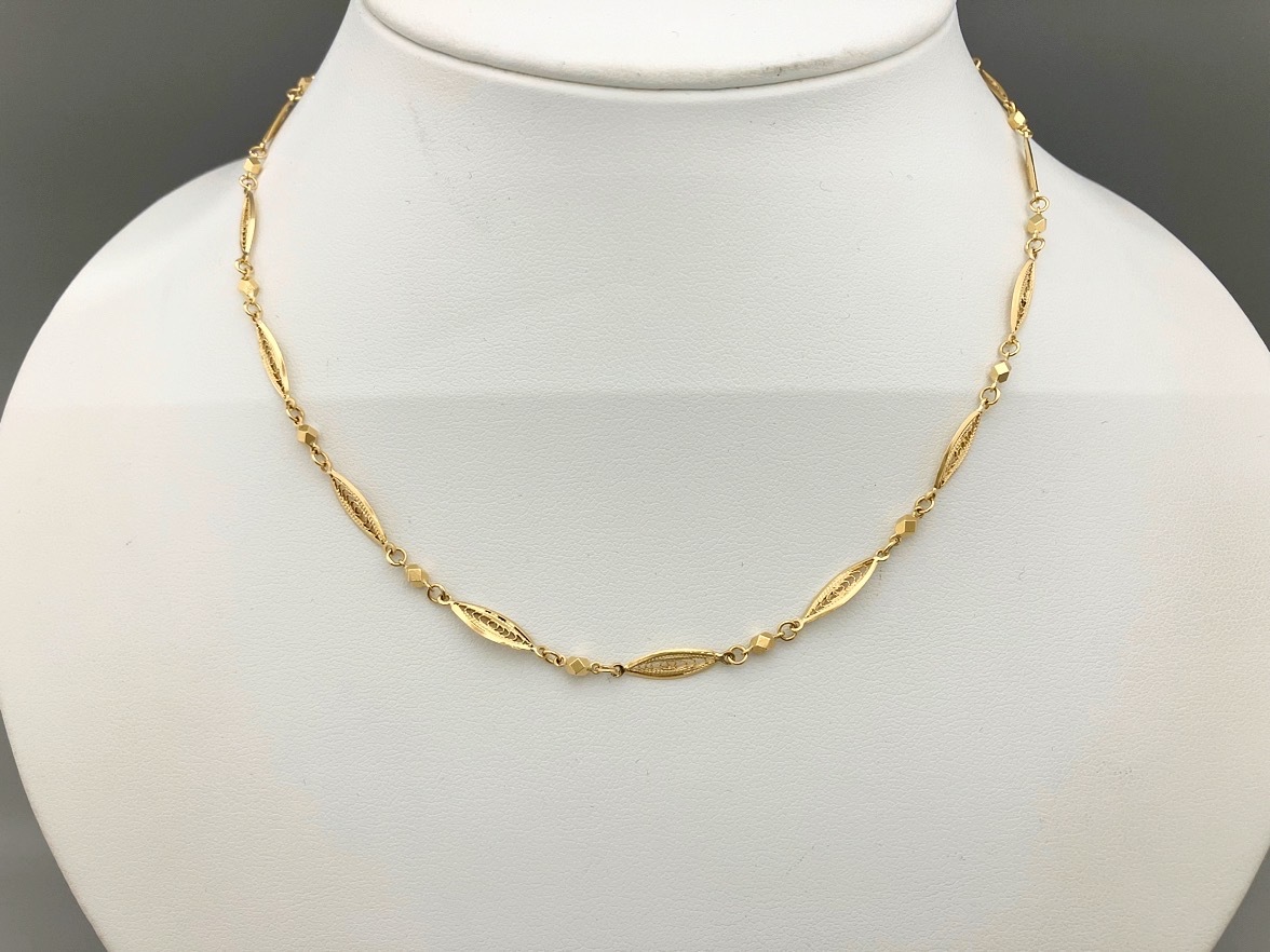 K18/39.5㎝/7.2g/デザインネックレス/造幣局刻印有 店舗受取 K18/39.5㎝/7.2g/デザインネックレス/造幣局刻印有 店舗受取