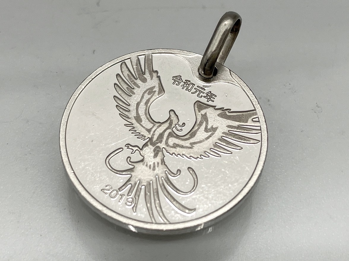 Pt999／インゴットペンダントトップ／令和元年／5.2g／2019枚限定／鳳凰／傷有り 店舗受取可_画像1