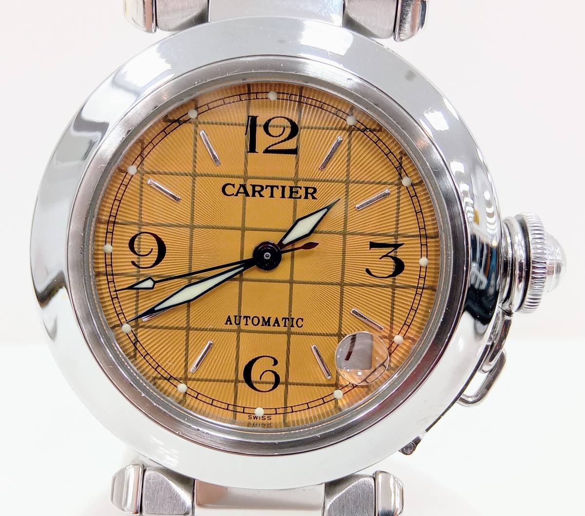 Cartier パシャC 2324 メリディアン デイト 自動巻き ステンレススチール CC406015 腕時計 レディース