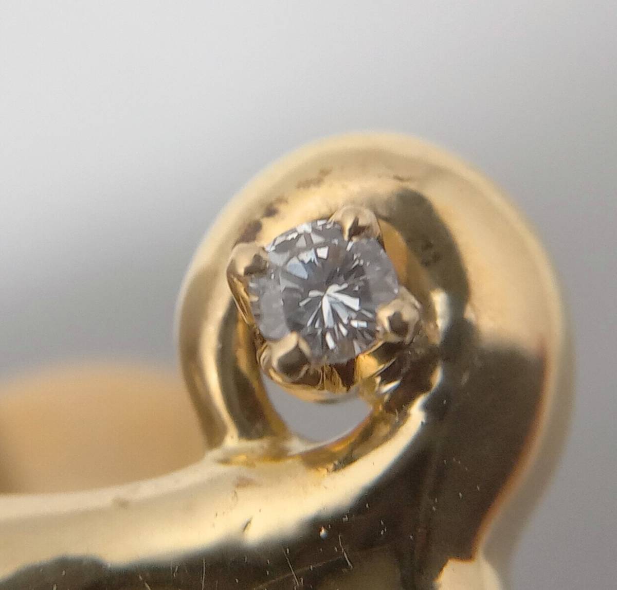 K18 ピンブローチ ダイヤ0.03ct 3.1g 犬_画像4