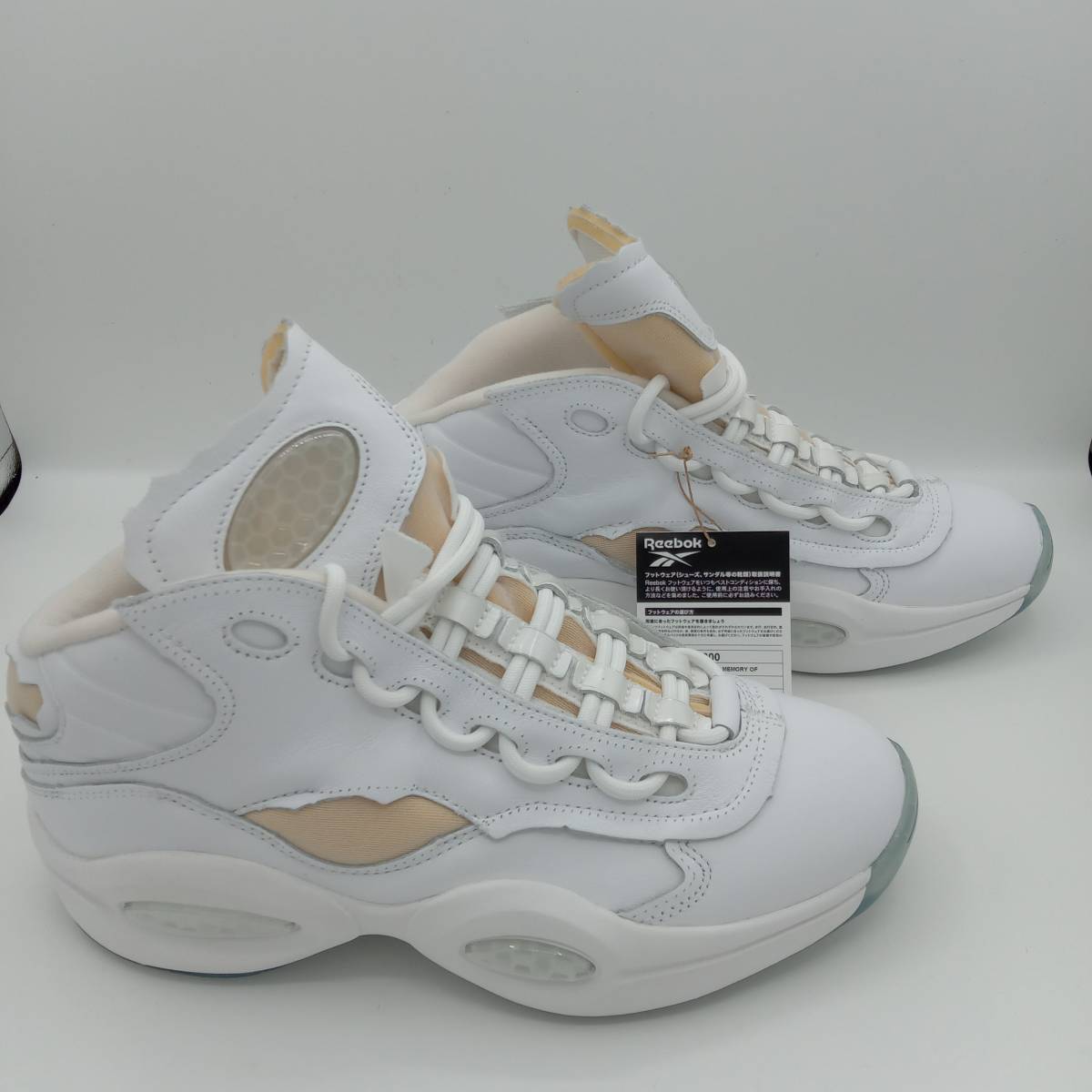 スニーカー Reebok × Maison Margiela リーボック メゾンマルジェラ Question Mid Memory Of Basketball 128291106 27.5cm ホワイトの画像4