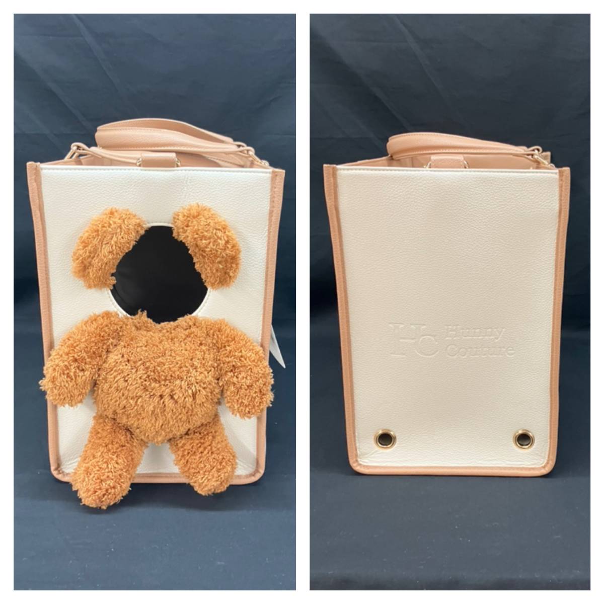 [ не использовался ]Hunny couture мед kchu-ru домашнее животное специальный дорожная сумка L размер Brown Bear бежевый прогулка .... путешествие дыра окно ремень 