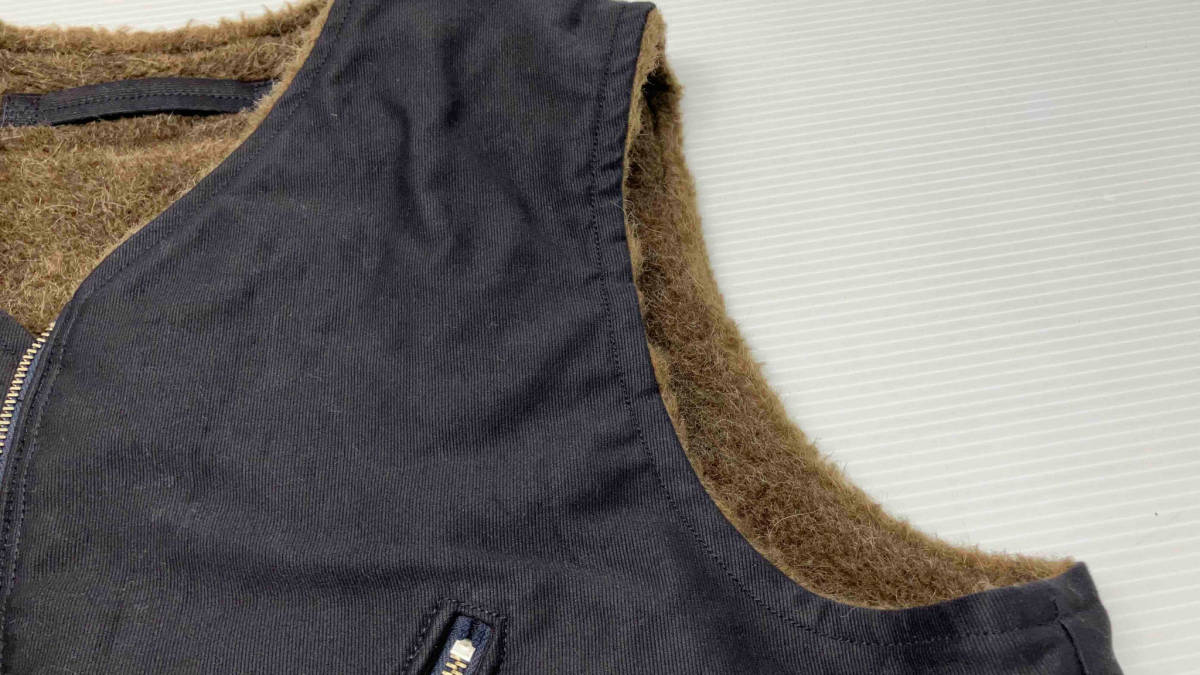 ★ NIGEL CABOURN ナイジェルケーボン 8047-00-70001 DECK VEST REVERSIBLE デッキベスト 日本製 裏毛80% サイズ フリー ネイビー 冬_画像6