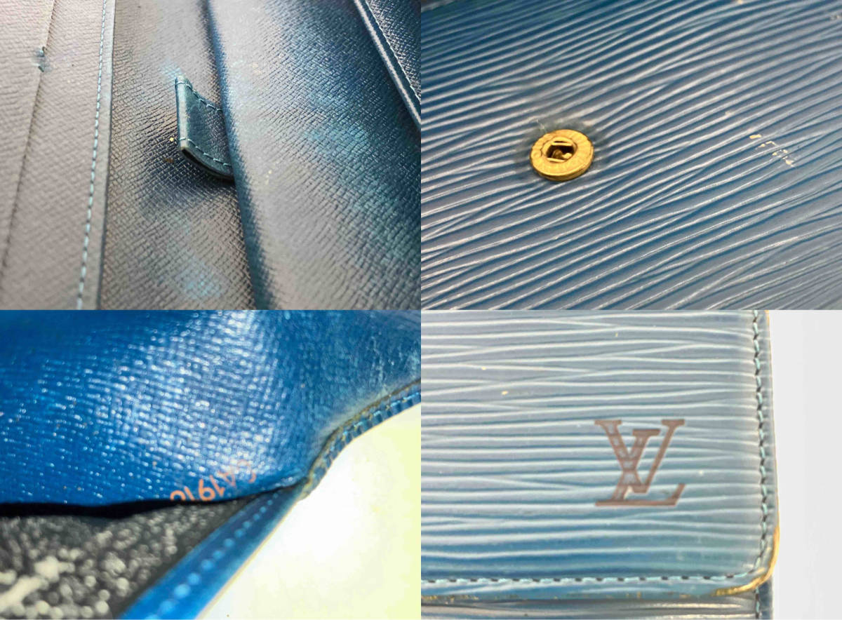 ジャンク 【売切1円スタート】LOUIS VUITTON／エピ CA1916 ポルトフォイユ・インターナショナル 長財布ブルー系　内部剥がれ　付属品無し_画像5