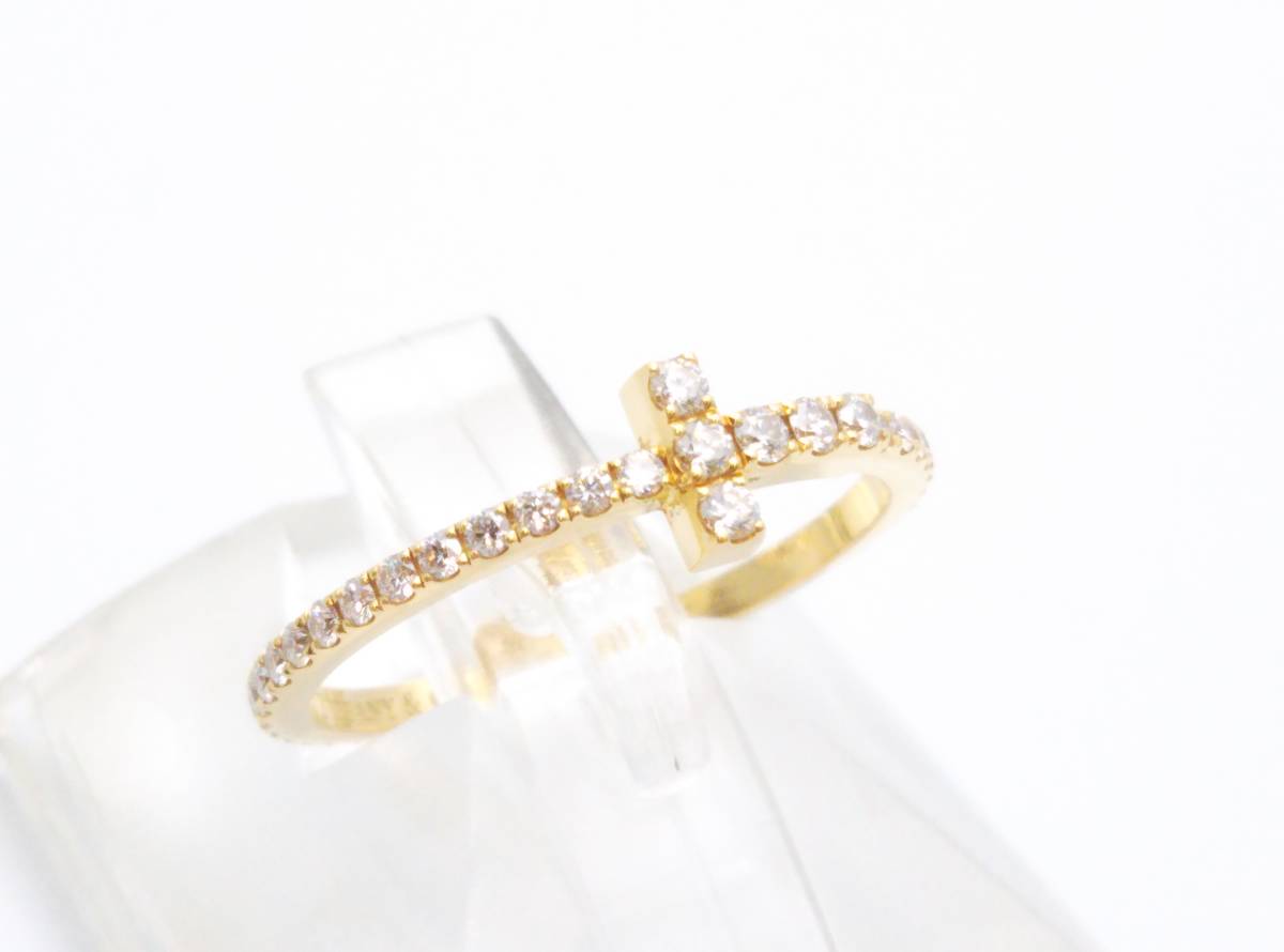 経典 付属品あり TIFFANY&Co ティファニー Tワイヤー K18 8号 ダイヤモンド 1.20g ブランドアクセサリー 指輪 リング イエロー ゴールド イエローゴールド
