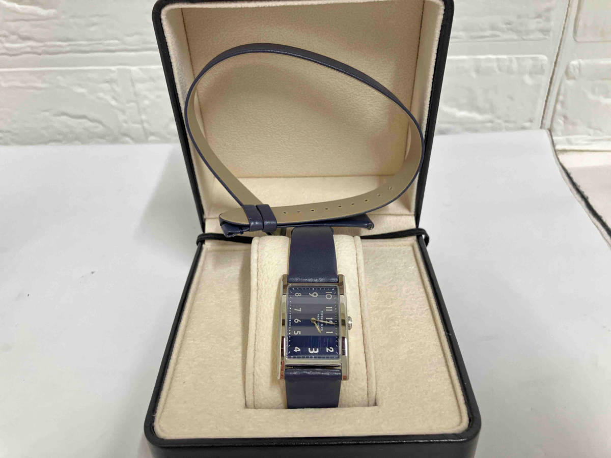 TIFFANY&Co.(T&CO.) East waist 36666301| Tiffany | lady's quartz wristwatch | face navy blue | leather belt navy blue |