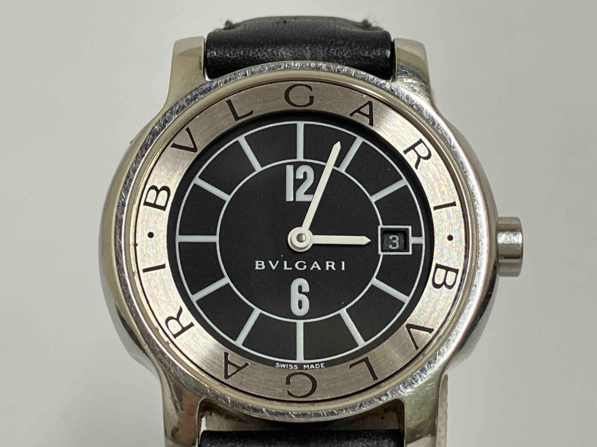 BVLGARI ST29S／M51782／ブルガリ／ソロテンポ／文字盤黒／レザーベルト黒／レディースクォーツ腕時計 店舗受取可