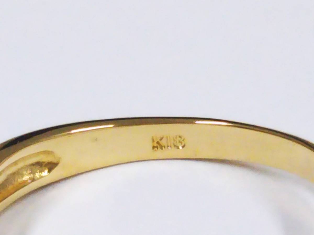 【クリーニング済】K18 ゴールド リング 総重量約2.3g 約12号 星 モチーフ スター デザイン 指輪_画像6