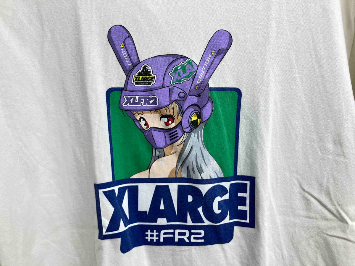 X-LARGE/#FR2(Fxxking Rabbits)/エクストララージ/エフアールツー/コラボ/半袖Tシャツ/プリント/バイカーガール/2020年/Mサイズ/襟周り汚れの画像4