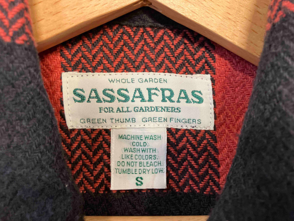 SASSAFRAS ササフラス CHECK SHIRTS ネルシャツ レッド×ブラック Sサイズ 店舗受取可_画像3