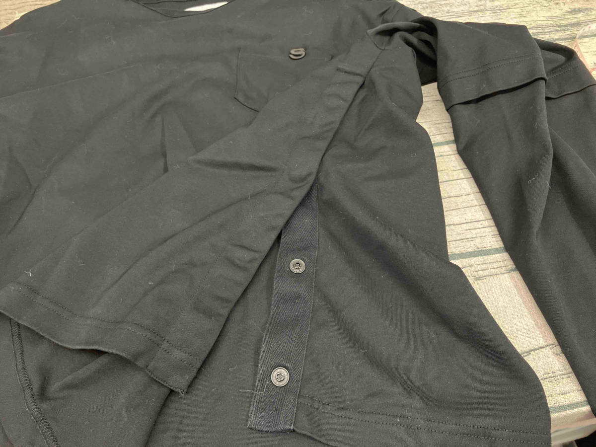 sacai サカイS Cotton Jersey L／S T-Shirt／23SS 長袖Tシャツ ブラック Mサイズ モード_画像7