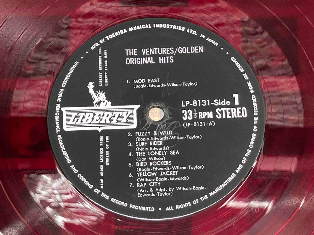 【LP盤】 THE VENTURES/ベンチャーズ GOLDEN ORIGINAL HITS/太陽の街 LP8131 赤盤_画像5