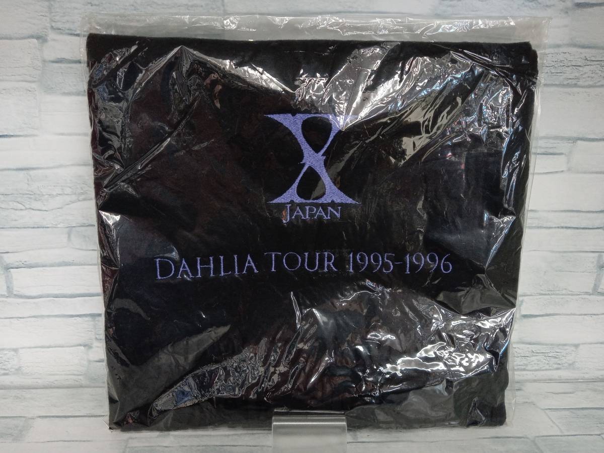 X JAPAN ダリアツアー マフラー 1995 1996 黒 紫 刺繍_画像1