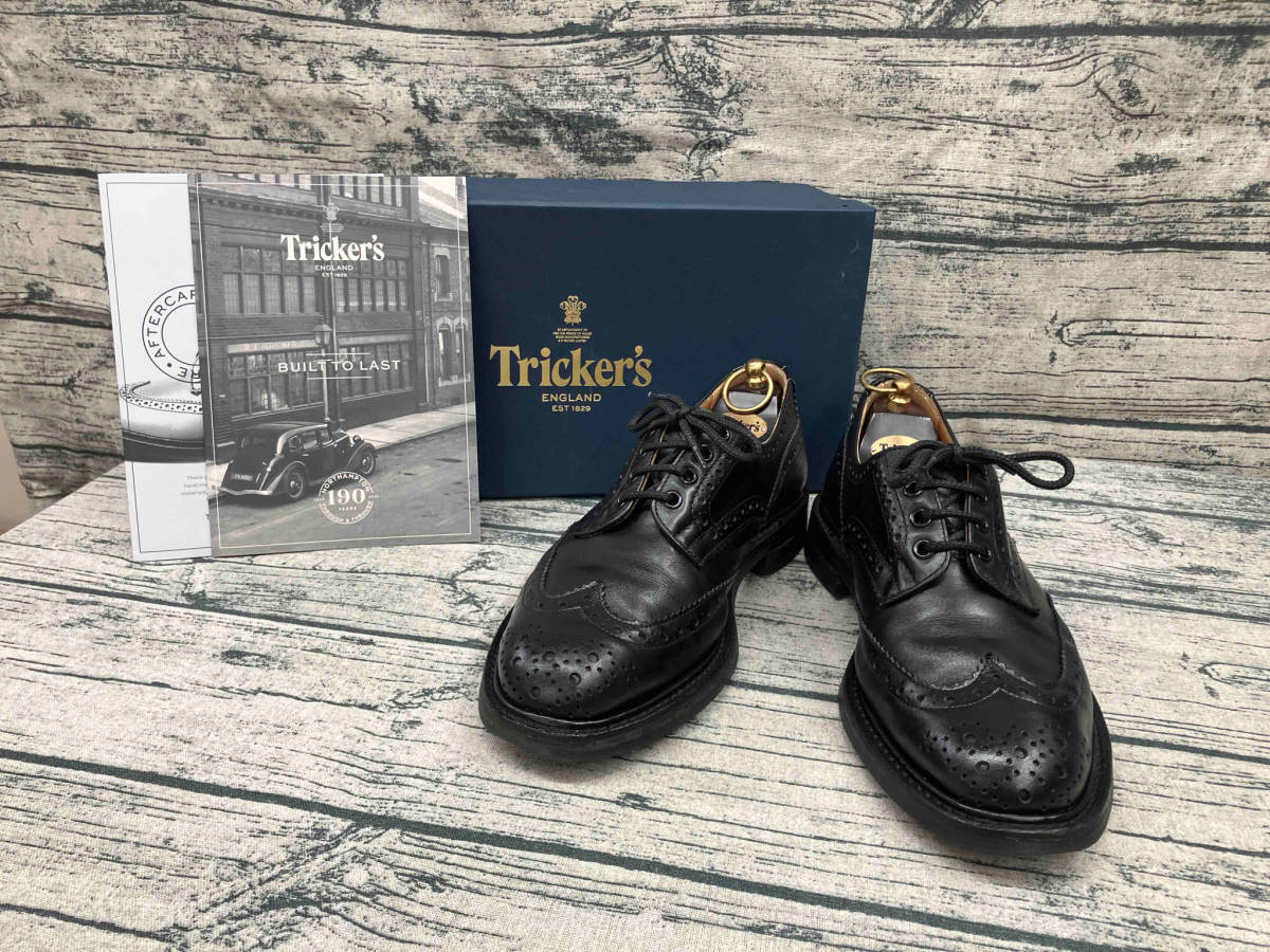 箱付き TRICKER’S s633 ウィングチップ 7 1/2サイズ ブラック 革靴 ドレスシューズ_画像1