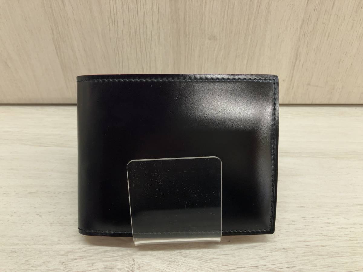 GANZO ガンゾ 二つ折り財布 小銭入れ付き ブラック 黒色 レザー 日本製