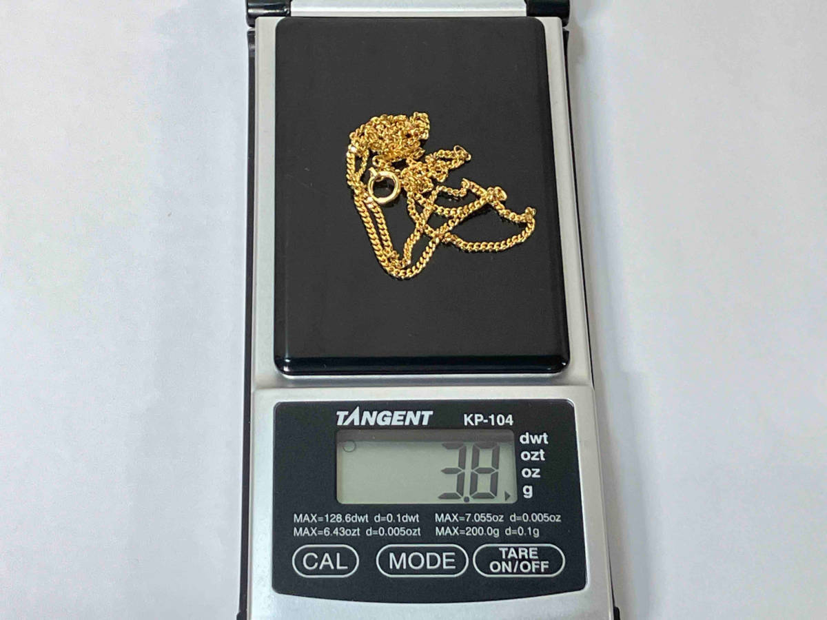 K18 ゴールド 全長約40cm 総重量約3.8g チェーン ネックレスの画像9
