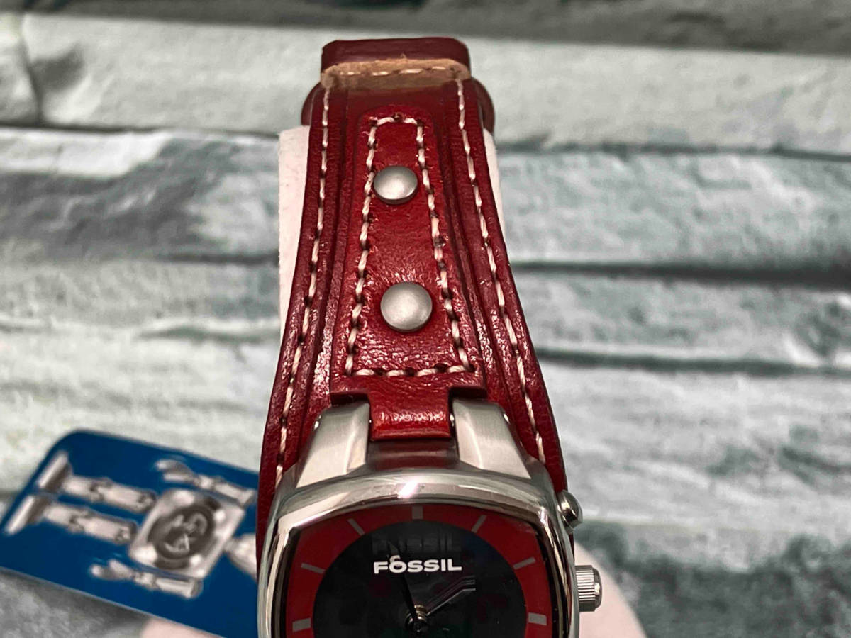 Fossil/ES-9873/フォッシル/腕時計/レザーベルト/液晶/花柄/レディース/レッド_画像6