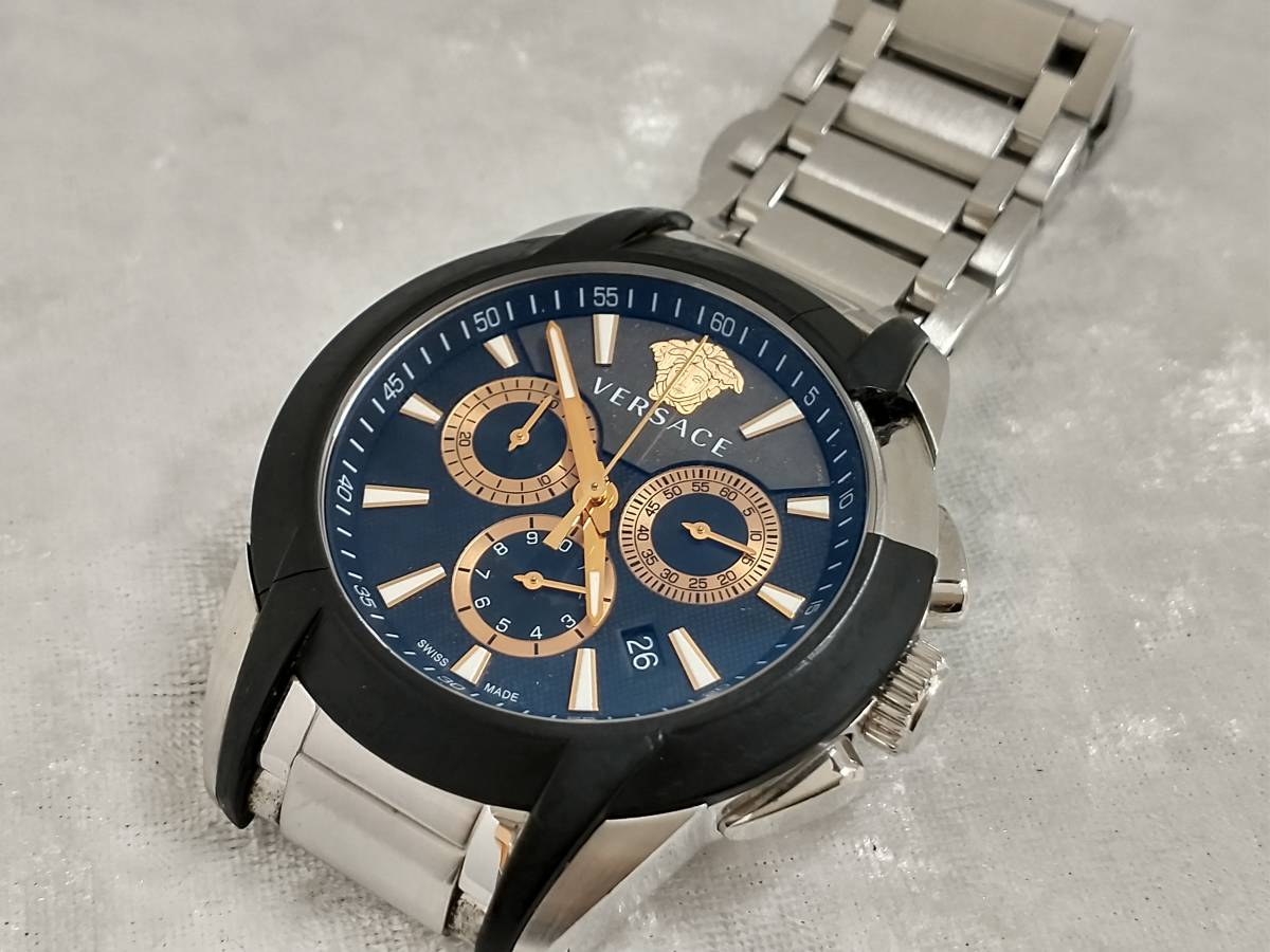 2024高い素材 ジャンク - Yahoo!オークション VERSACE 稼働 ヴェルサーチ ヴェルサーチ