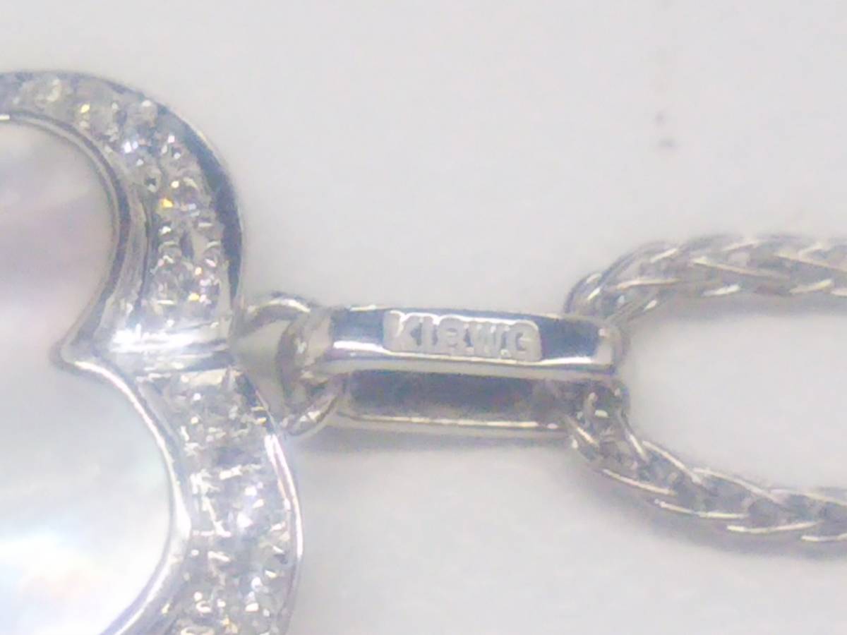 NINA RICCI K18WG ホワイトゴールド ダイヤモンド0.15ct 約45㎝ 約6.1g ブランドアクセサリー ネックレス ハート_画像5