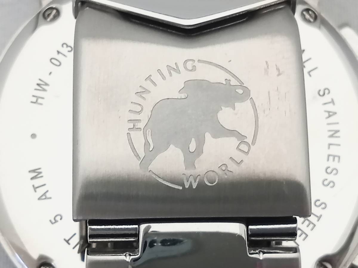 HUNTING WORLD HW-013YL 時計 ハンティングワールド 黒文字盤 クォーツ メンズ 腕時計_画像6