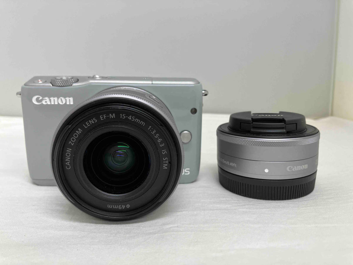 箱・説明書なし Canon EOS M10 W KIT EOS M10 ダブルレンズキット 0923C024 (グレー) デジタル一眼_画像1