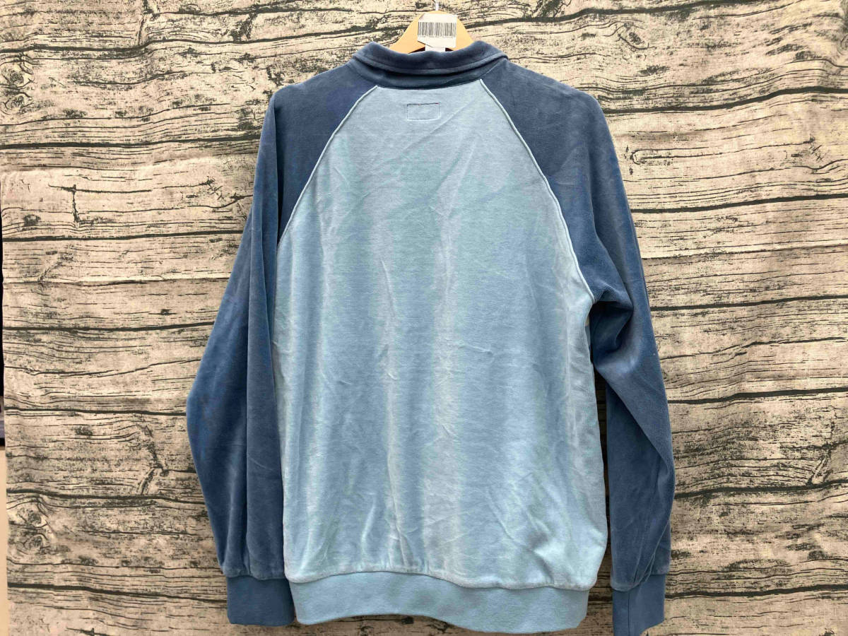 Supreme シュプリーム supreme stripe velour raglan L／S／19SS 長袖ポロシャツ 水色 ブルー ライトブルー Mサイズ ストリート_画像2