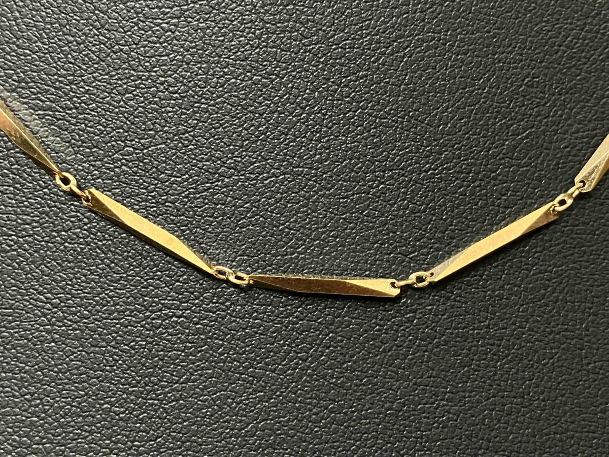激安挑戦!! 7.5g 40cm ネックレス K18 幅0.1cm 引き輪 切り子チェーン イエローゴールド
