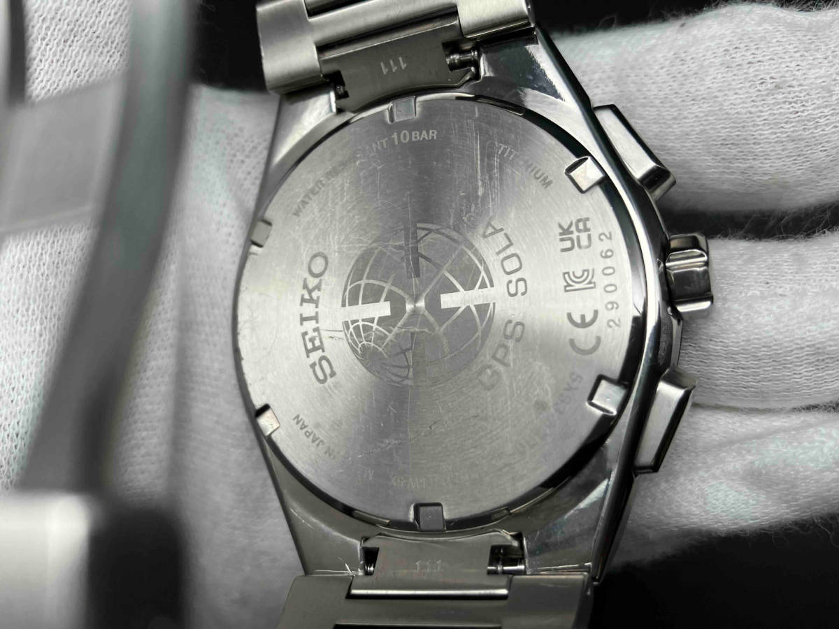 SEIKO ASTRON 5X53-0BR0 SBXC109 GPSソーラー　チタン　腕時計　グレー文字盤　ブルーベゼル_画像3