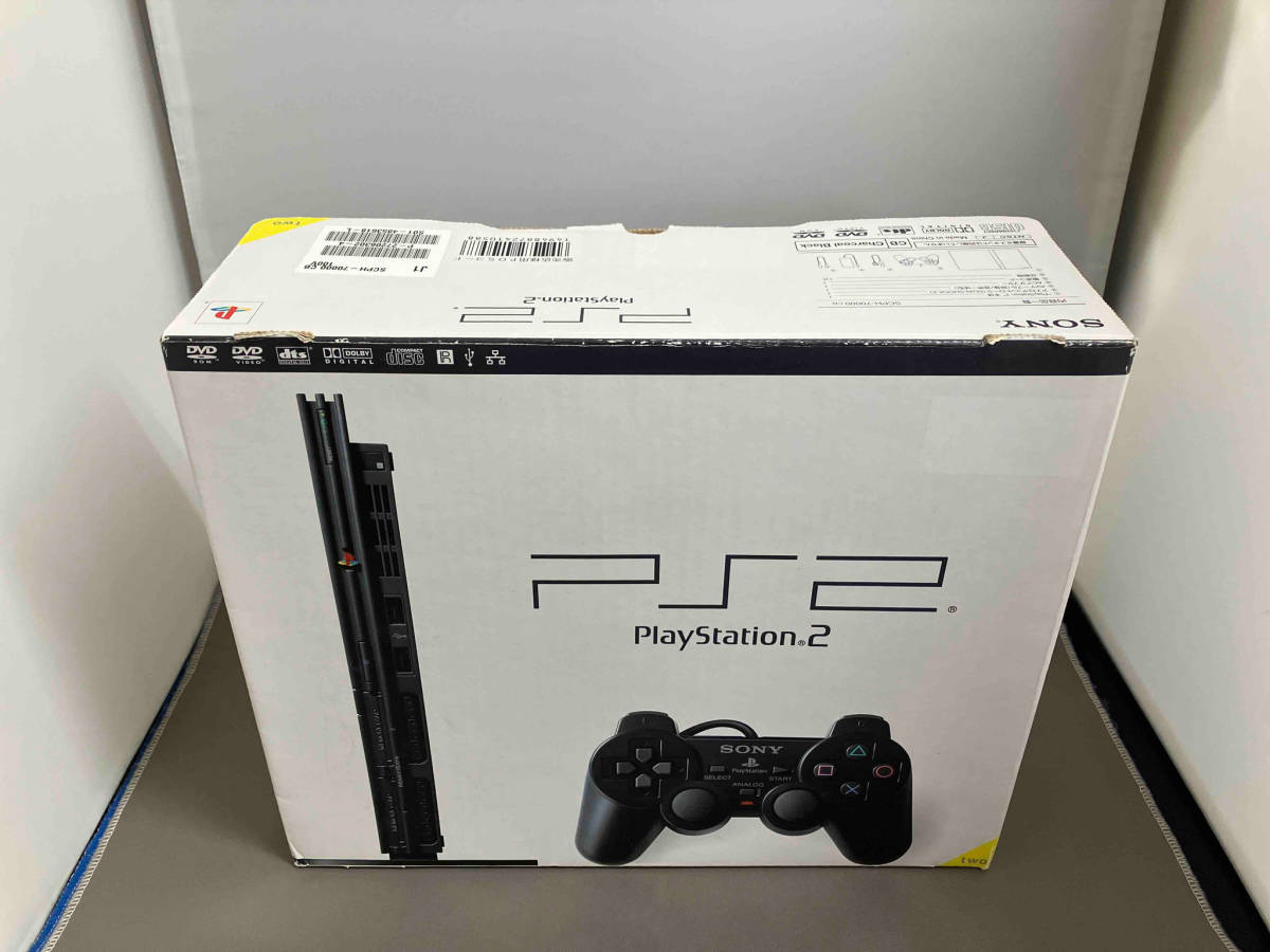 ジャンク 【1円スタート】PlayStation2:チャコール・ブラック(SCPH70000CB)_画像1