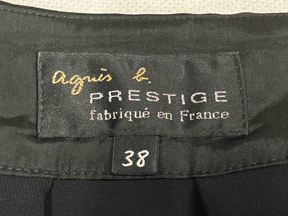 Agnes b アニエスベー 転写プリント ミニスカート ひざ上 ブルー 38 フランス製 通年_画像4