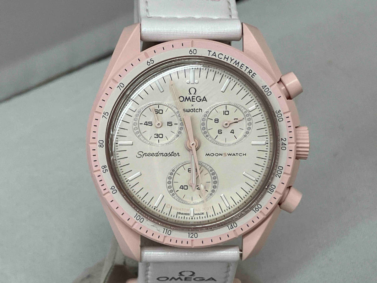 Swatch×OMEGA スォッチオメガ MISSON TO THE VENUS S033P100 箱付き クォーツ 腕時計の画像1