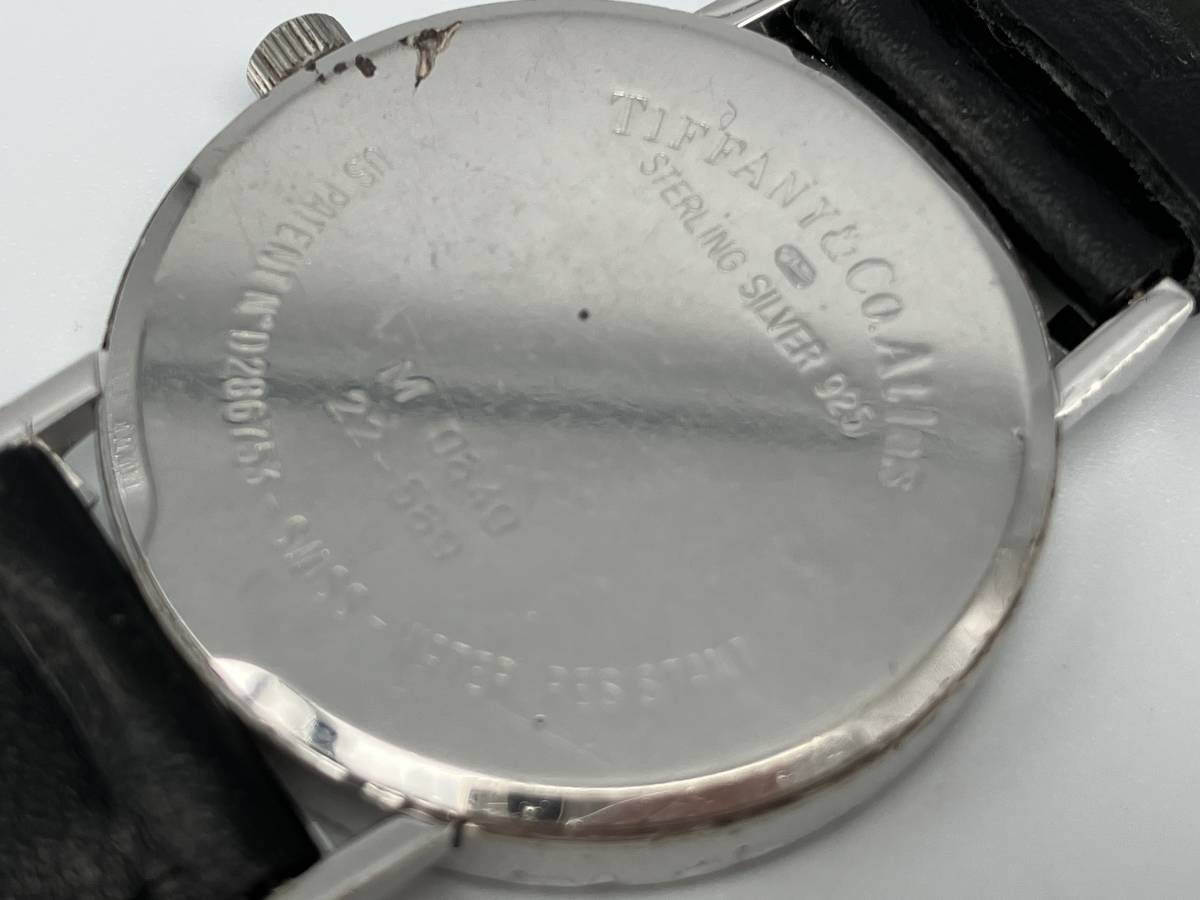 TIFFANY＆Co. アトラス M0640 腕時計 クォーツ スターリングシルバー 925 ティファニー ベルト社外品_画像3