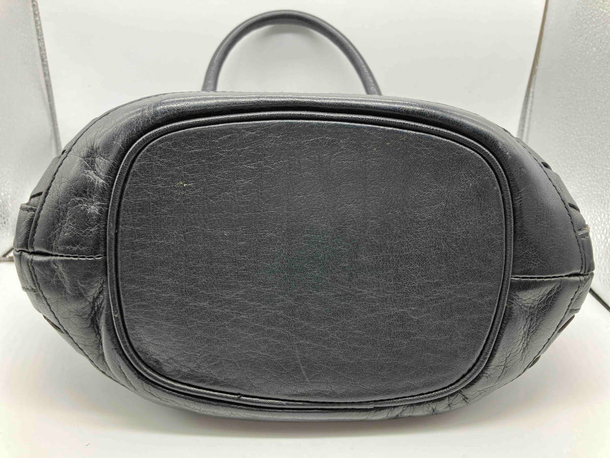 AOYAMA IBIZA イビザ レザーハンドバッグ 編み込み メッシュ 革製 ブラック 黒 横幅約27cm_画像5
