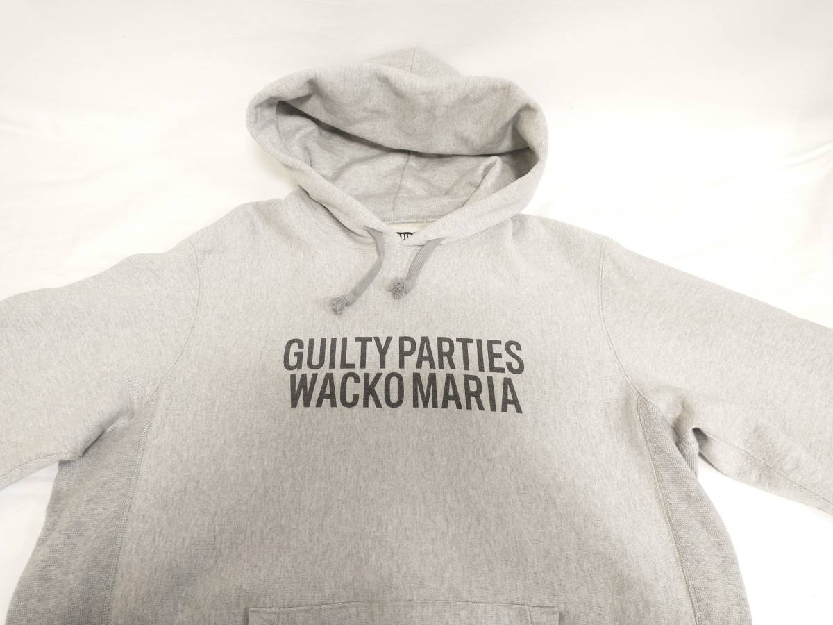 WACKO MARIA パーカー サイズL HEAVY WEIGHT PULLOVER GUILTY PARTIES ロゴパーカー GRY ワコマリア_画像3